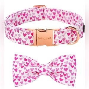 XL NWT ARING PET Valentine's Day Dog Collar, Adorable Bowtie Dog Collars